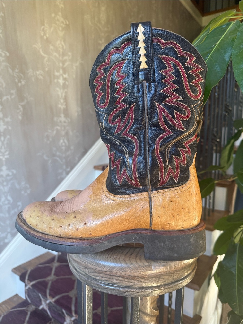 ARIAT smooth ostrich boots size 10. Good condition. - Picture 2 of 9